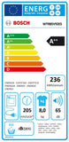 Máquina de Secar Bosch Serie 4 WRT85V92ES | 8 Kg | Condensação | A++ | Branco