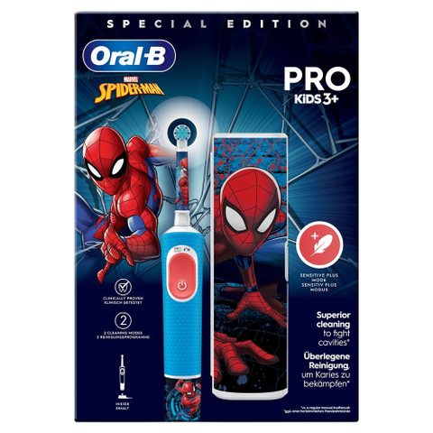 Escova de Dentes Elétrica Oral-B Vitality Pro Kids 3+ Spiderman + Estojo