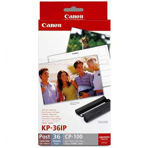 Canon Pack Cartucho Colorido + Papel Fotográfico 10x15cm 36 Folhas (KP-36IP)