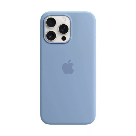 Pré-Venda - Capa Apple em Silicone com MagSafe iPhone 15 Pro Max Azul Inverno