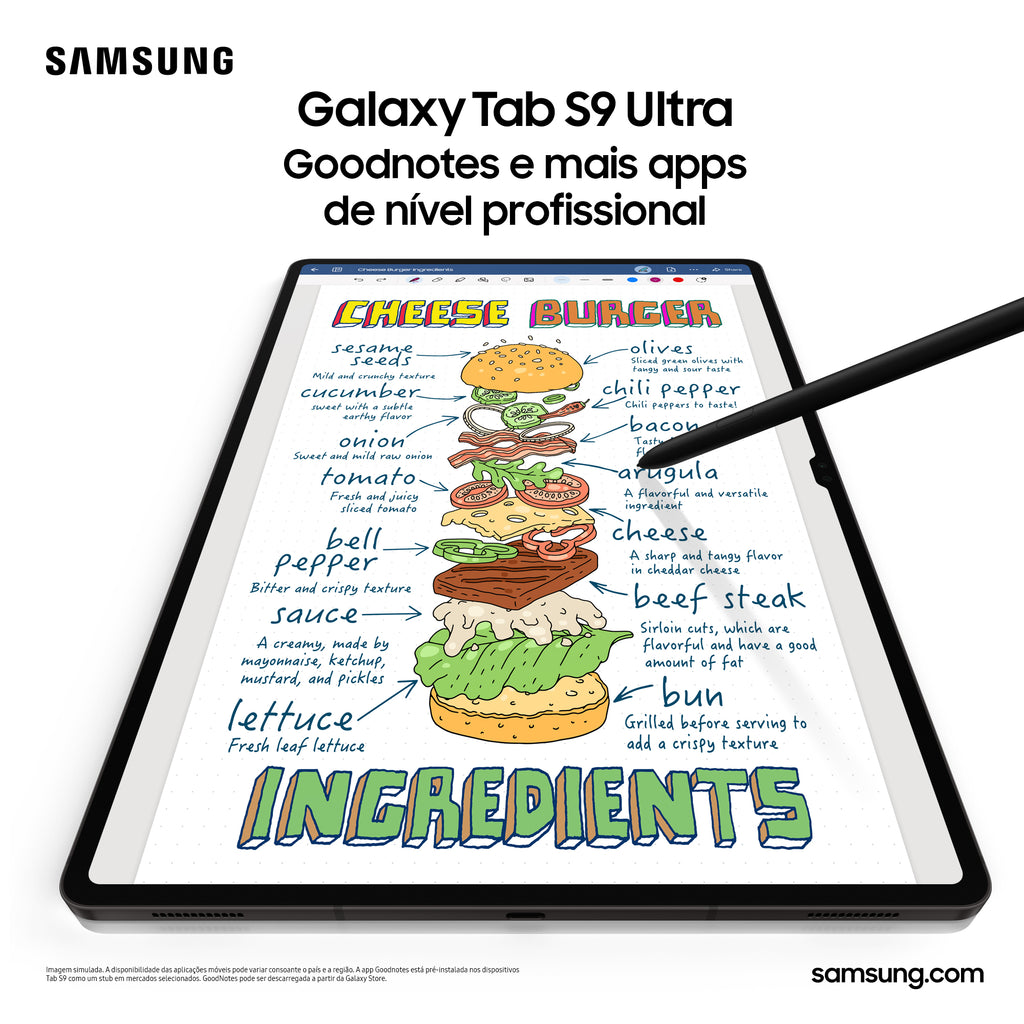 Tablet Samsung Galaxy Tab S9 Ultra Preto - 14.6 256GB 12GB RAM Octa-core WiFi