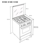 Fogão Gás Butano/ Propano Meireles M 540 X Inox 54Cm