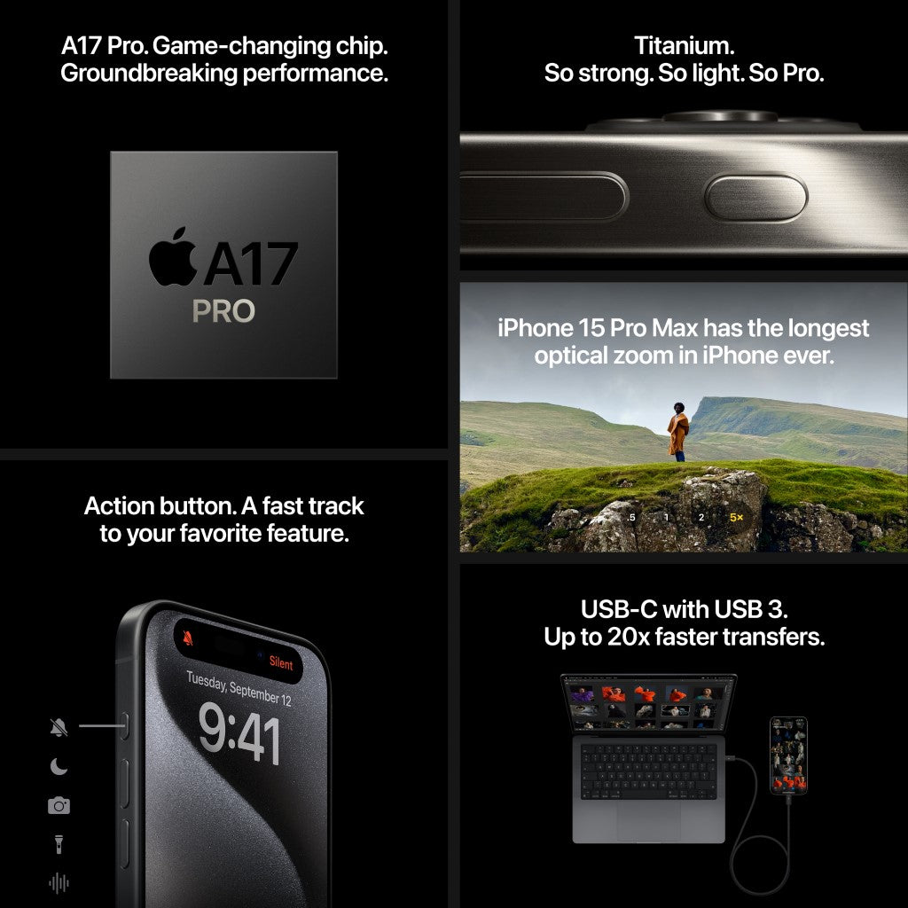 Pré-Venda - Apple iPhone 15 Pro Titânio Natural - Smartphone 6.1 128GB A17 Pro