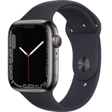 Apple Watch 45mm Series 7 + Celular Aço Inoxidável Grafite + Sport Band Grafite - Smartwatch