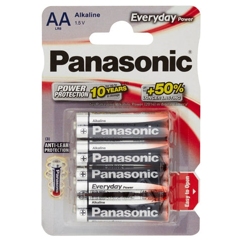 Pilhas Alcalinas Panasonic Pack 4 AA Everyday Power 1.5V