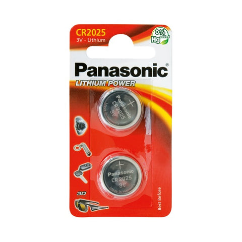 Pilhas Lítio Panasonic Pack 2 CR2025 Lithium Power 3V