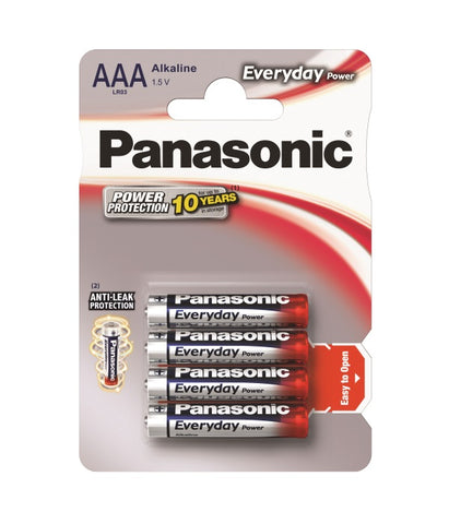 Pilhas Alcalinas Panasonic Pack 4 AAA Everyday Power 1.5V