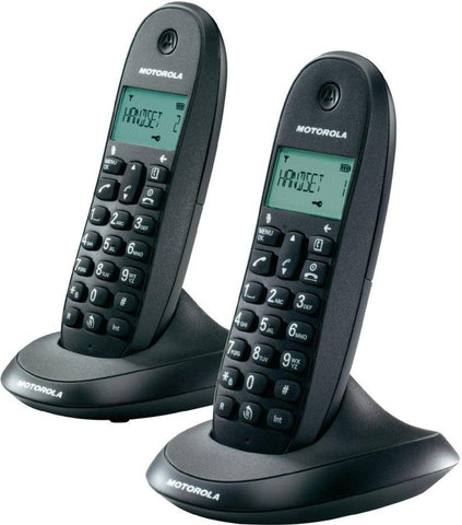 Telefone sem Fios Motorola C1002LB+ Duo DECT Duplo Preto