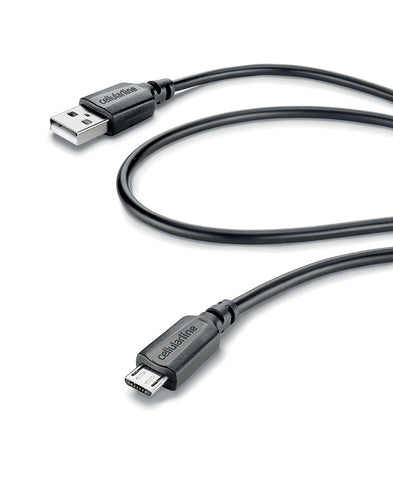 Cabo de Dados Cellularline USB Tipo-A/Micro USB 1m Preto