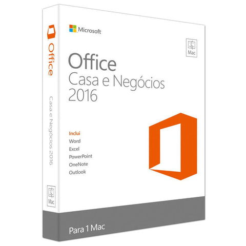Software Microsoft Office Mac Casa e Negócios 1PK 2016 Inglês EuroZone Medialess