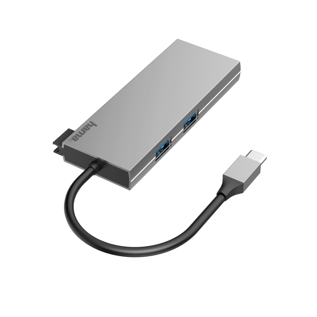 Hub USB-C Hama 2x USB-A 1xUSB-C 1xHDMI leitor SD/MicroSD (200110)