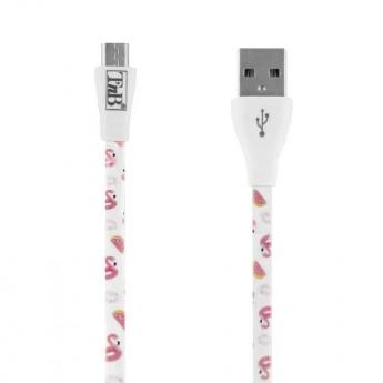 Cabo de Dados T'nB USB Tipo A Micro USB 1m 2.4A Flamingo Summer