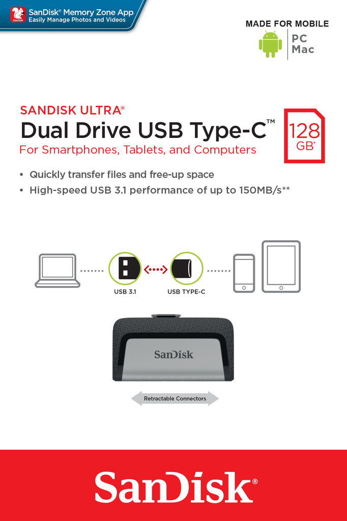 Pen USB SanDisk Ul.Dualdrive Type C 128GB