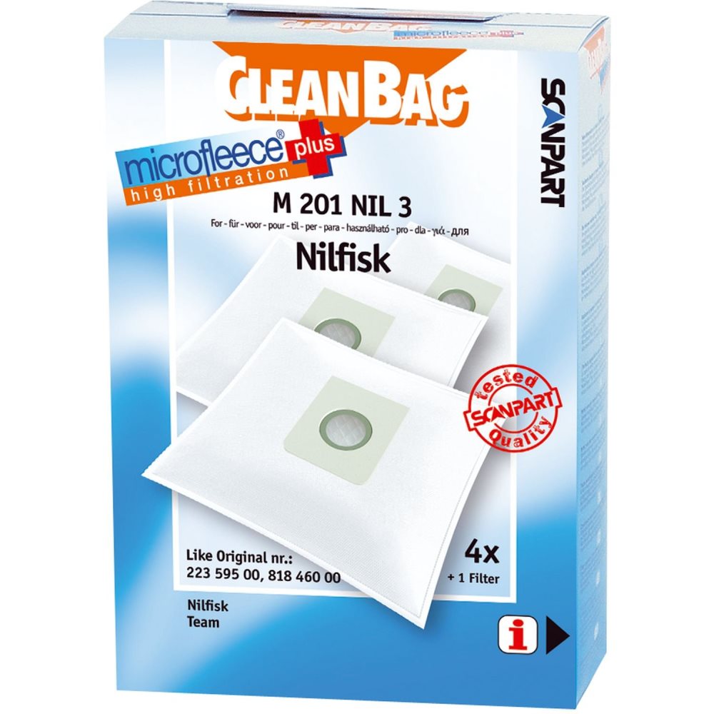Sacos de Aspirador Scanpart Cleanbag M201NIL3 MicroFleece+