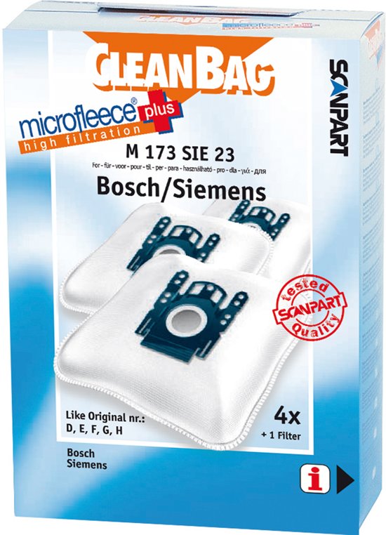 Sacos de Aspirador Scanpart Cleanbag M173 Siemens