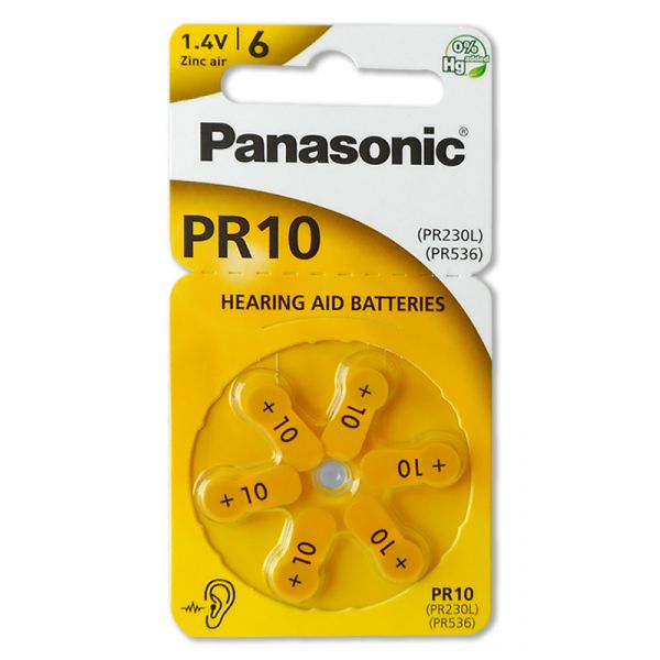 Pilhas Alcalinas Panasonic Batteries P/ Aparelhos Auditivos PR70/PR10/PR230/AZA10