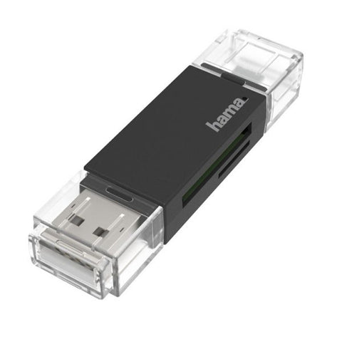 Leitor Cartões de Memória Hama USB/Micro-USB SD/MicroSD Preto