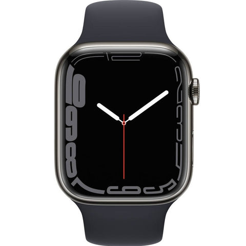 Apple Watch 45mm Series 7 + Celular Aço Inoxidável Grafite + Sport Band Grafite - Smartwatch