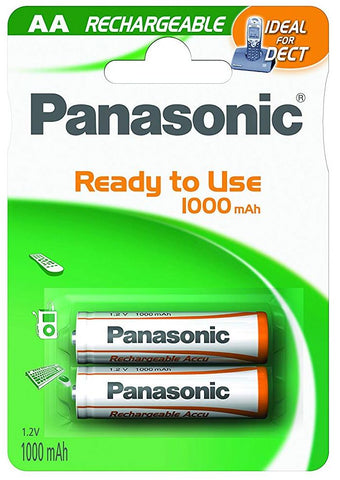 Pilhas Recarregáveis Panasonic Pack 2 BL/2P P6P 1000MAH AA