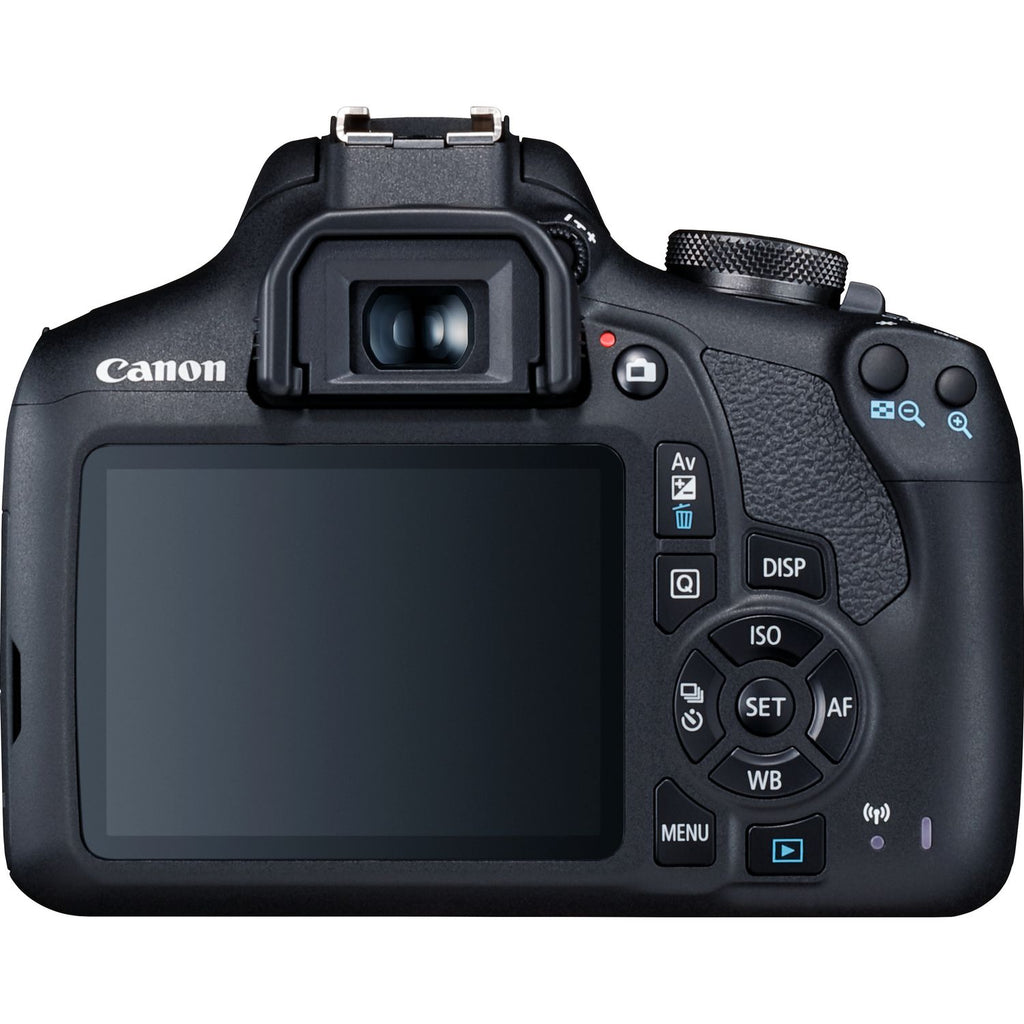 Máquina Fotográfica Canon EOS 2000D Preta + 18-55 DC III + Mala + SD 16GB + Pano Limpeza - Reflex 24 MP | APS-C | f3.5-5.6