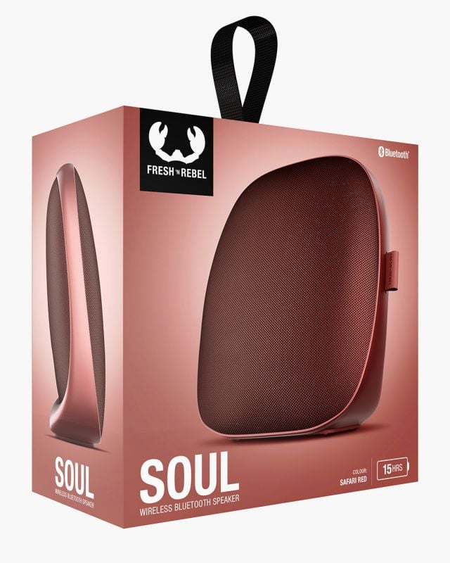 Coluna Portátil Fresh 'n Rebel Rockbox Soul Bluetooth Vermelho