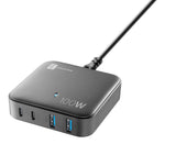 Carregador Cellularline Casa Multipower 2x USB-A + 2x USB-C 100W Preto