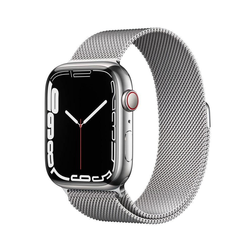 Apple Watch 45mm Series 7 + Celular Prateado Milanesa- Smartwatch