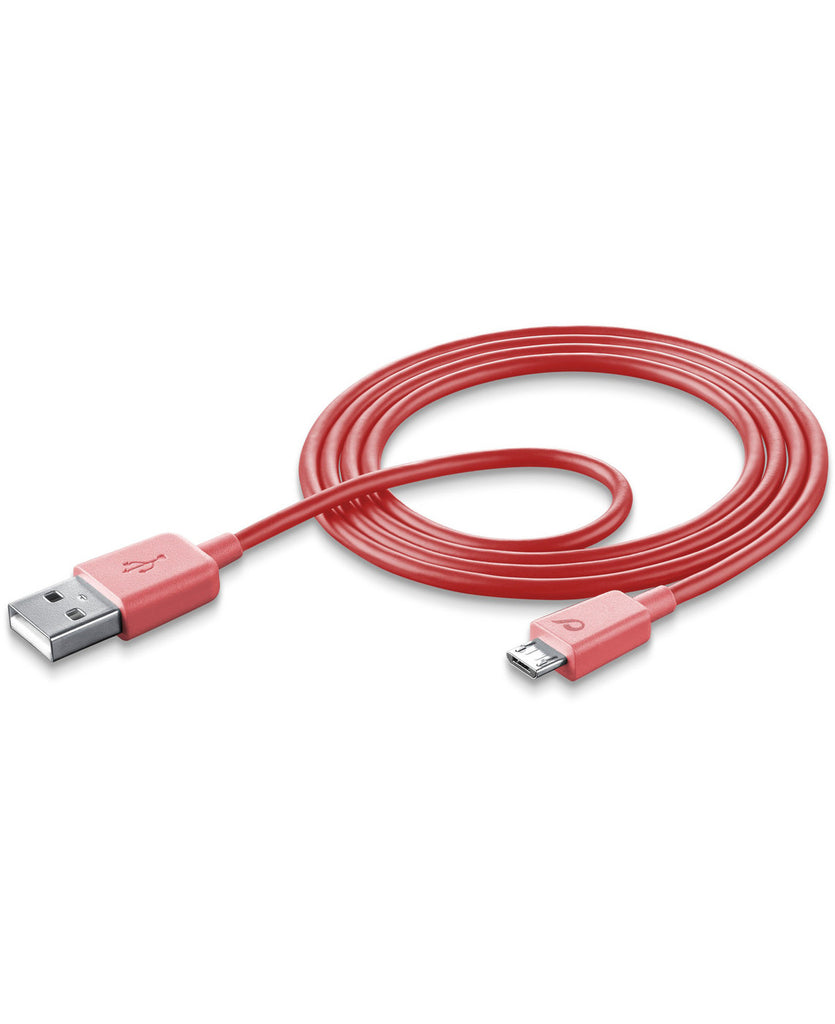 Cabo de Dados Cellularline USB Tipo-A/Micro USB 1m Rosa