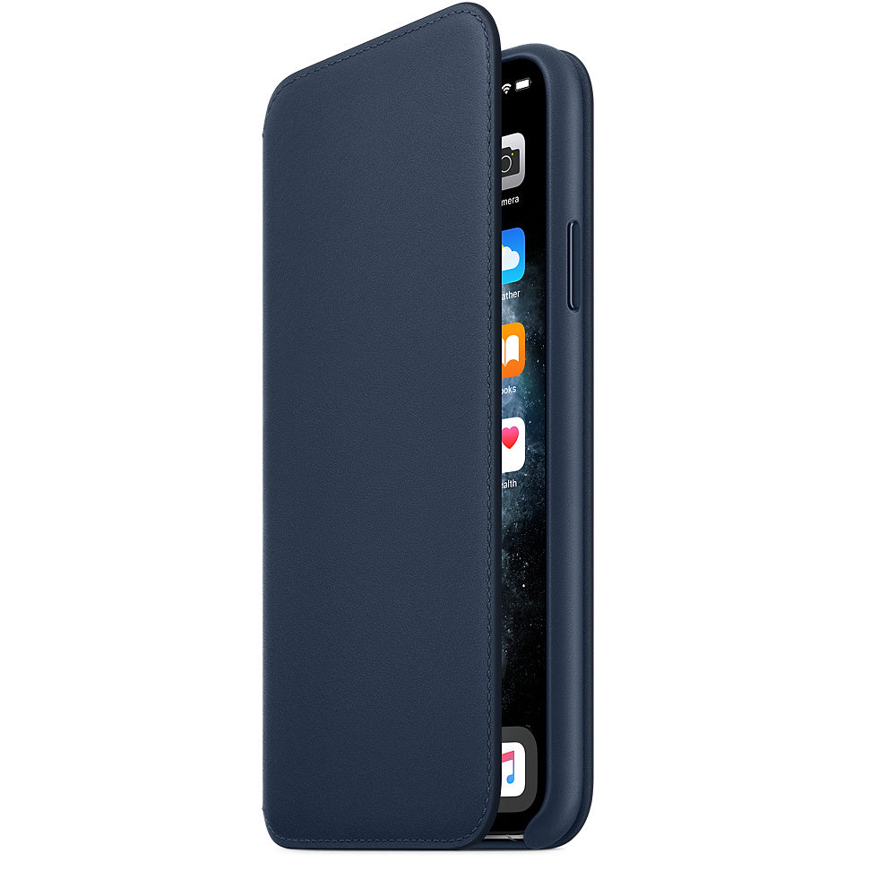 Capa Apple iPhone 11 Pro Max Folio em pele - Azul fundo do mar