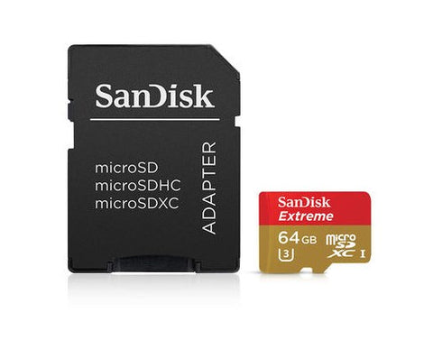 Cartão Micro SDXC SanDisk Extreme 64GB Classe 10 U3 V30 A2 160 MB/s