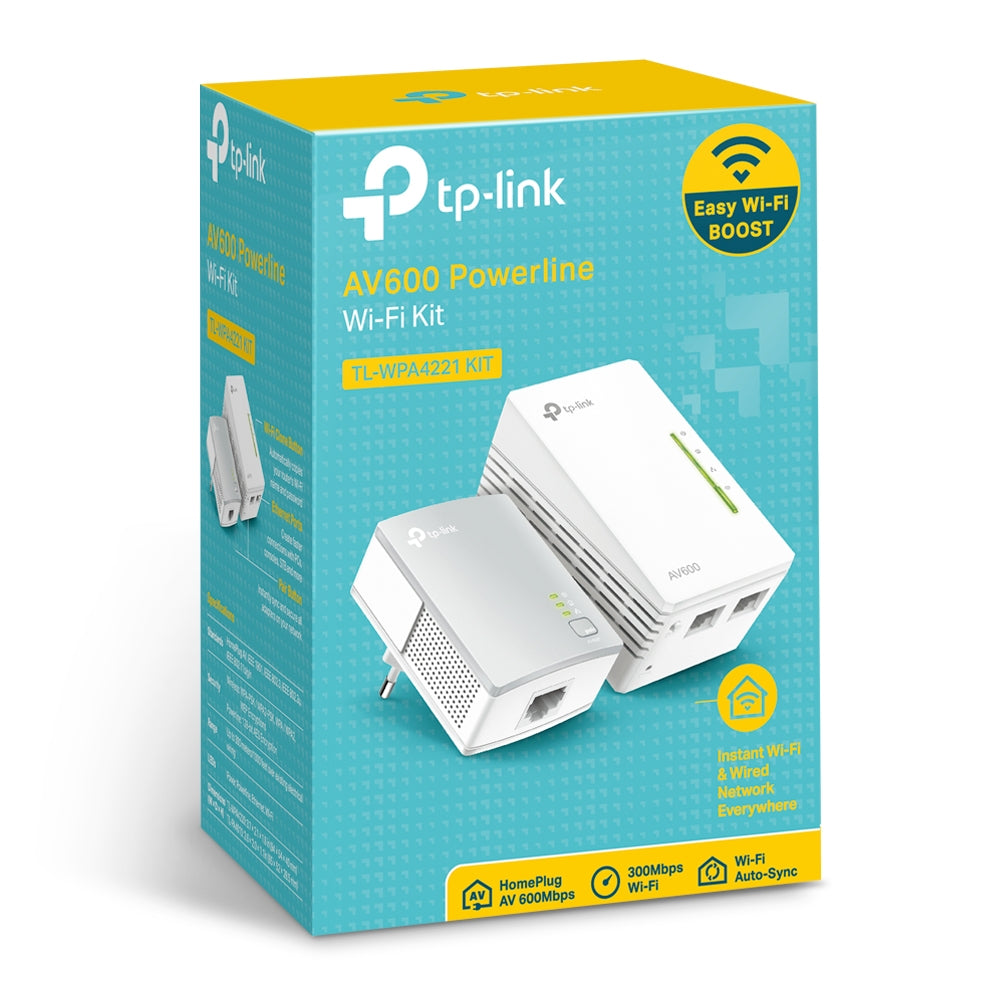 Powerline TP-Link TL-WPA4221 KIT 300Mbps AV600 Wi-Fi Extender Starter Kit