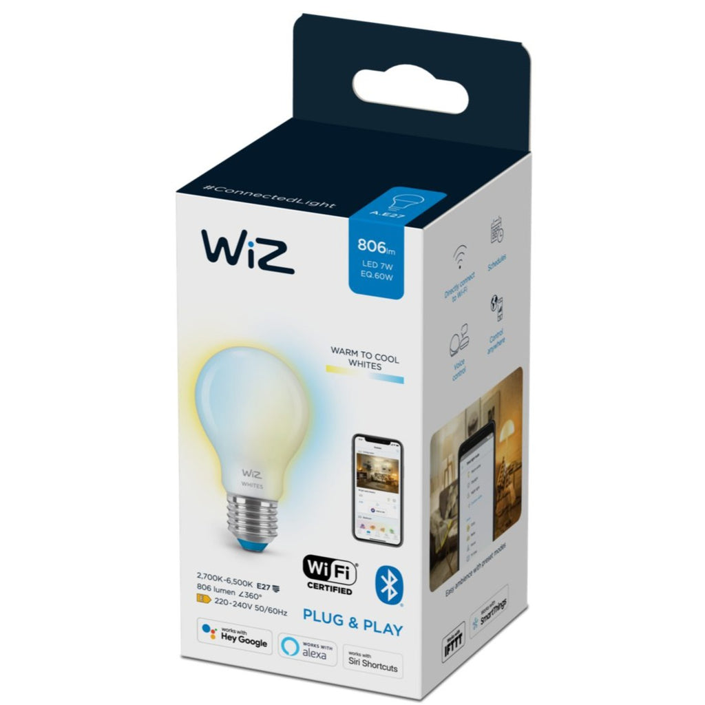 Lâmpada Smart WiZ TW LED Wi-Fi 7W A60 E27 Vidro Fosco