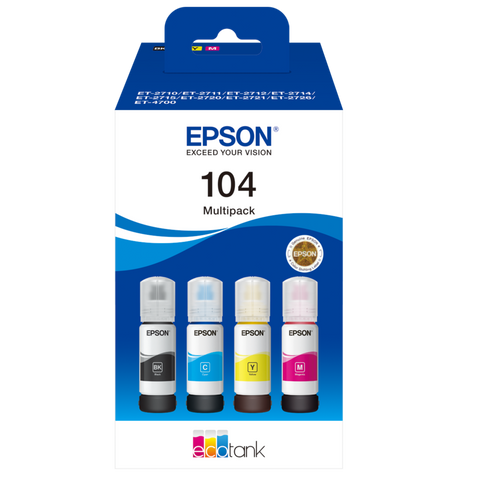 Pack de Recarga de Tinta Epson 104 EcoTank