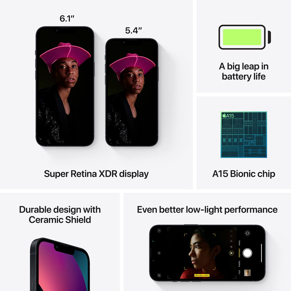 Apple iPhone 13 Preto - Smartphone 6.1 128GB A15 Bionic